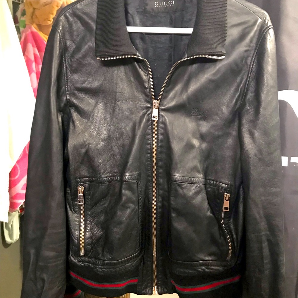 Gucci lamb skin bomber jacket